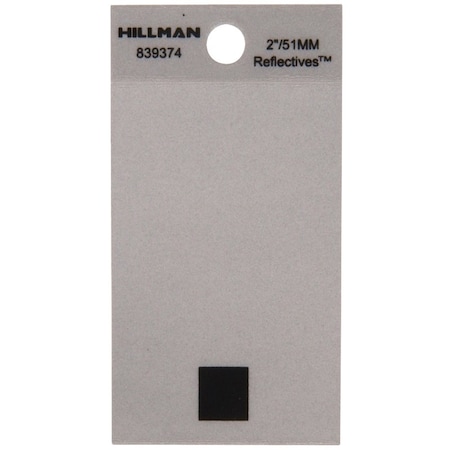 Hillman HILLMAN 2 in. Reflective Black Vinyl Self-Adhesive Special Character Period 1 pc, PK6 839374